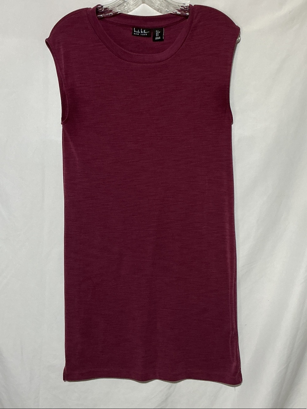 Nicole Miller Cap-Sleeve Midi Dress in Wine Plum Sz S